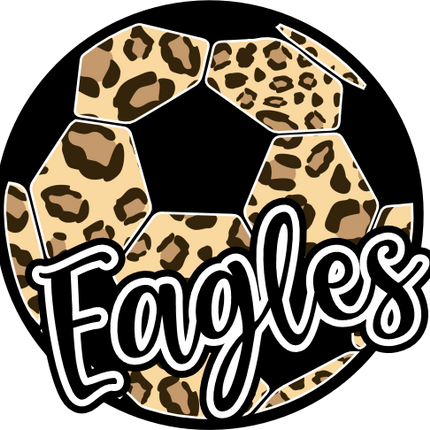(067-07-1L) Eagles Leopard Soccer Ball Iron-On Transfer