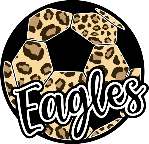 (067-07-1L) Eagles Leopard Soccer Ball Iron-On Transfer