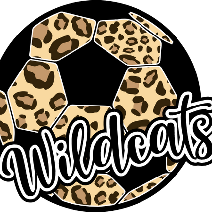 (067-07-1L) Wildcats Leopard Soccer Ball Iron-On Transfer