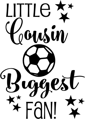 (067-07-1P) Little Cousin Biggest Fan Soccer Iron-On Transfer