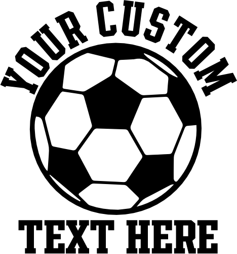 (067-07-1Q) Soccer Custom Text Iron-On Transfer