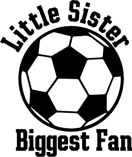 (067-07-1Q) Little Sister Biggest Fan Soccer Iron-On Transfer