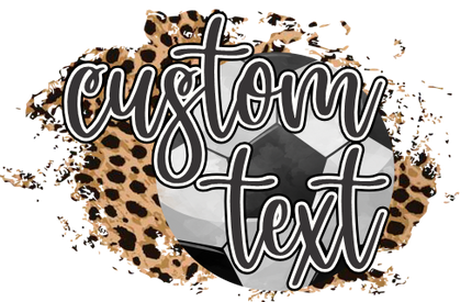 (067-07-1R) Soccer Leopard Custom Text Iron-On Transfer