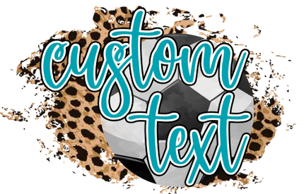 (067-07-1R) Soccer Leopard Custom Text Iron-On Transfer