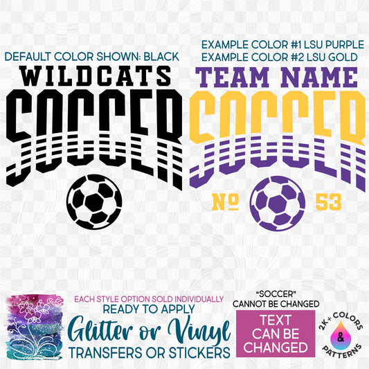 Soccer Team Name Mascot Made-to-Order Iron-On Transfer or Sticker