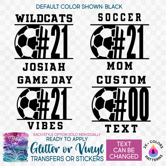 s67-8F Soccer Team Name Wildcats Eagles Bulldogs Custom Printed Iron On Transfer or Sticker