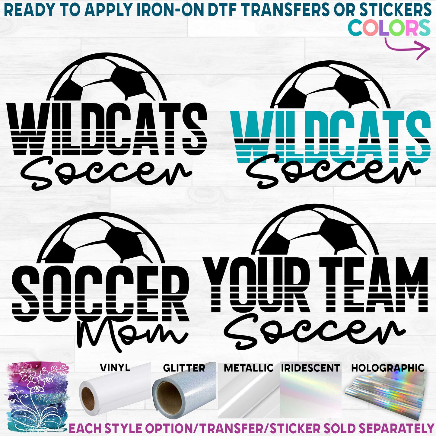 (s067-8G) Soccer Team Family Mom Printed Heat Transfer or Sticker