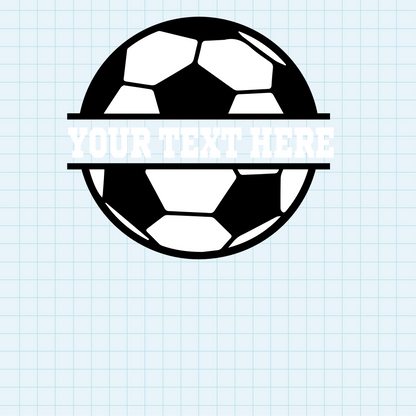 (s067-2) Soccer Ball Split Team Name or Custom Text