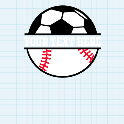 (s067-2) Soccer Ball Split Team Name or Custom Text