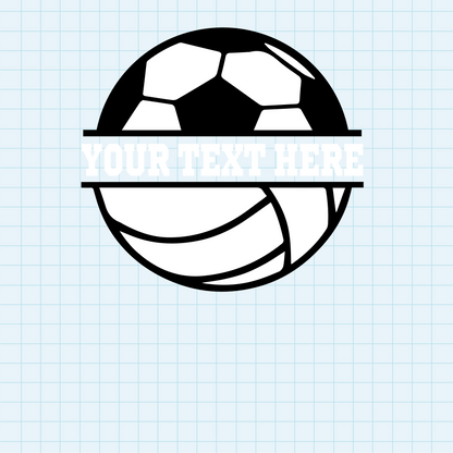 (s067-2) Soccer Ball Split Team Name or Custom Text