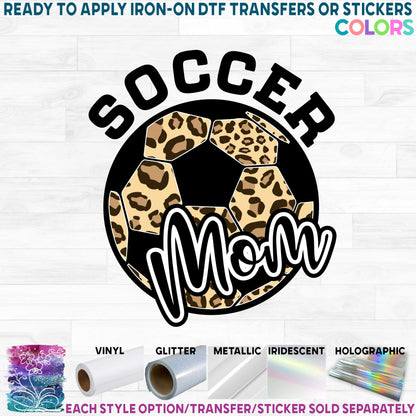 (s067-10B) Leopard Soccer Ball Family Mom Custom Text