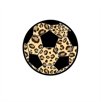 (s067-10B) Leopard Soccer Ball Family Mom Custom Text