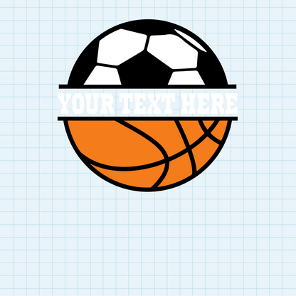 (s067-2) Soccer Ball Split Team Name or Custom Text