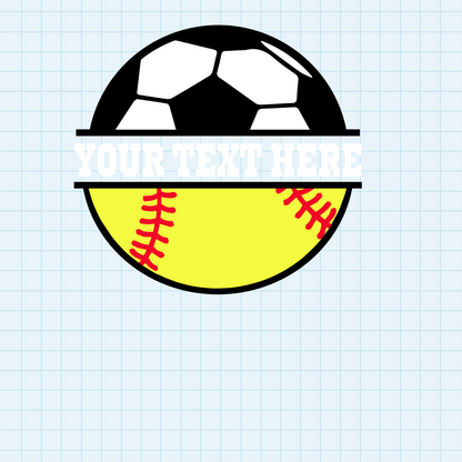 (s067-2) Soccer Ball Split Team Name or Custom Text