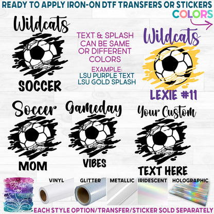 (s067-8D) Soccer Team Name Mom Family Printed Heat Transfer or Sticker