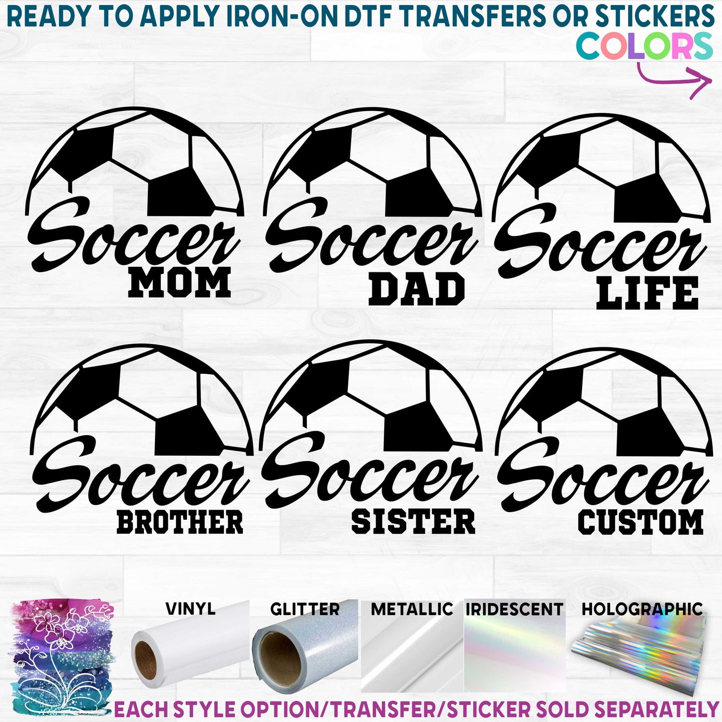 (s067-6B) Soccer Family Mom Printed Heat Transfer or Sticker