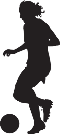 (s067-5-A) Ladies Lady Soccer Player Silhouette