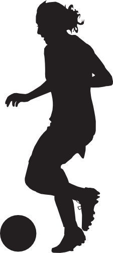 (s067-5-A) Ladies Lady Soccer Player Silhouette