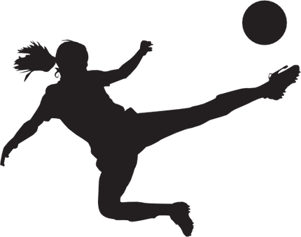 (s067-5-B) Ladies Lady Soccer Player Silhouette