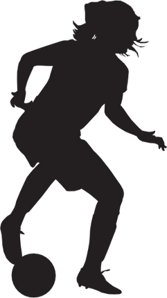 (s067-5-C) Ladies Lady Soccer Player Silhouette