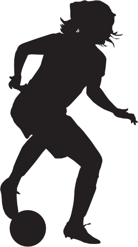 (s067-5-C) Ladies Lady Soccer Player Silhouette