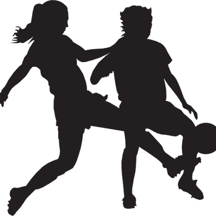 (s067-5-D) Ladies Lady Soccer Player Silhouette