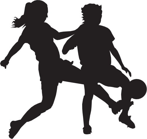 (s067-5-D) Ladies Lady Soccer Player Silhouette