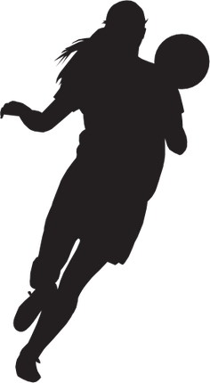 (s067-5-E) Ladies Lady Soccer Player Silhouette