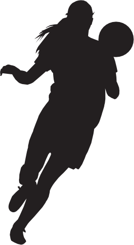 (s067-5-E) Ladies Lady Soccer Player Silhouette