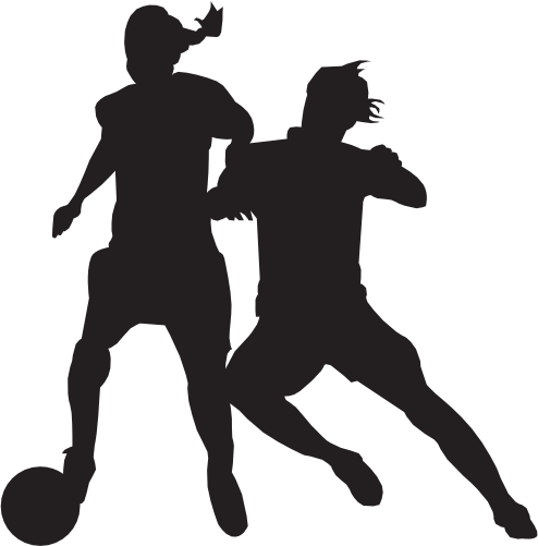 (s067-5-F) Ladies Lady Soccer Player Silhouette