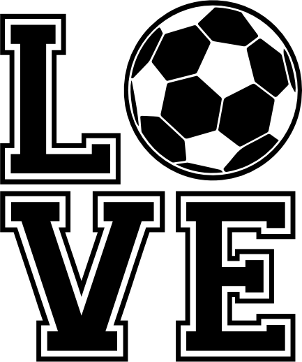 (067-04-1C) Stacked LOVE Soccer Ball Iron-On Transfer