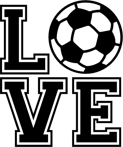 (067-04-1D) Stacked LOVE Soccer Ball Iron-On Transfer