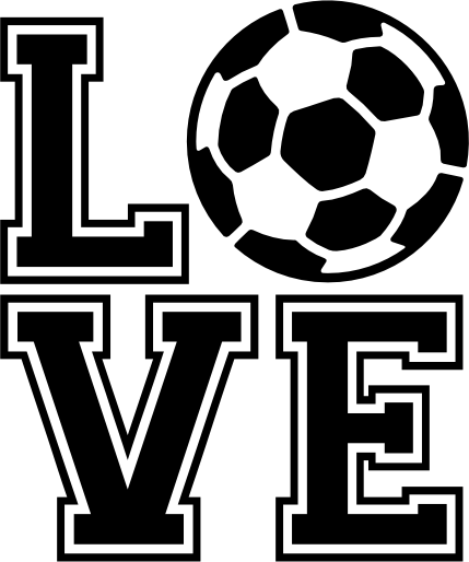 (067-04-1E) Stacked LOVE Soccer Ball Iron-On Transfer