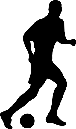 (s067-5-M) Men's Soccer Player Silhouette