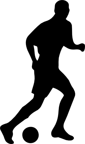 (s067-5-M) Men's Soccer Player Silhouette