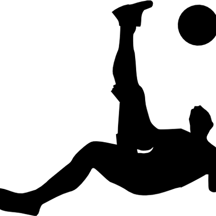 (s067-5-O) Men's Soccer Player Silhouette