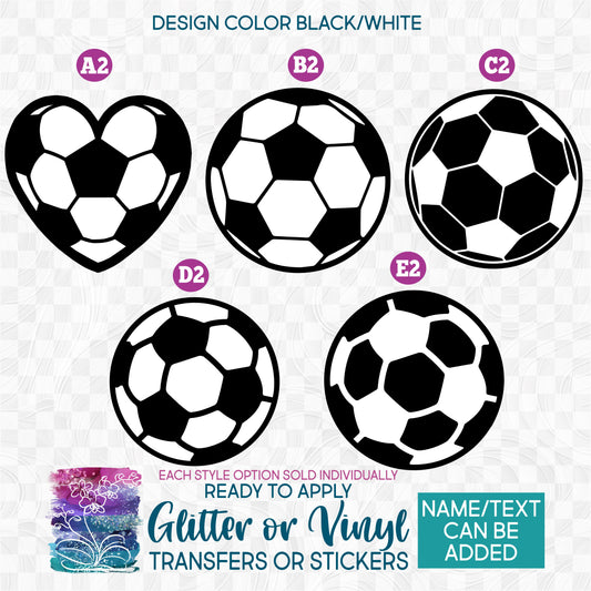 Soccer Ball Round or Heart Made-to-Order Iron-On Transfer or Sticker