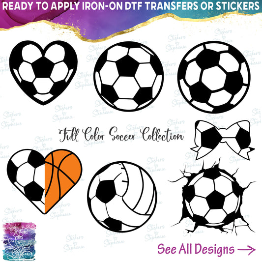(s067-1) Full Color Soccer Ball Round Heart Split Bow 16 Style Options