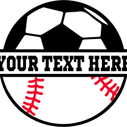 (s067-2-G) Soccer Ball Split Team Name or Custom Text