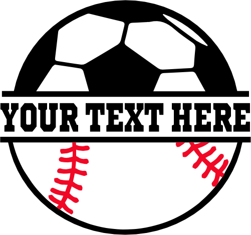 (067-02-I) Soccer Baseball Split Ball Text