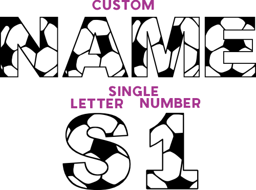 (s067-3) Soccer Letters, Numbers, Name or Custom Text