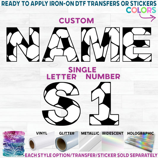 (s067-3) Soccer Letters, Numbers, Name or Custom Text