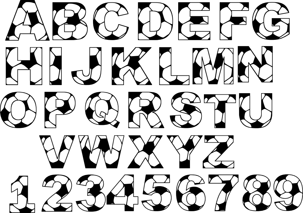(s067-3) Soccer Letters, Numbers, Name or Custom Text