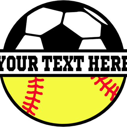(s067-2-G) Soccer Ball Split Team Name or Custom Text