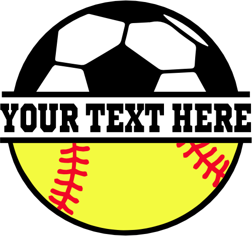 (067-02-L) Soccer Softball Split Ball Text
