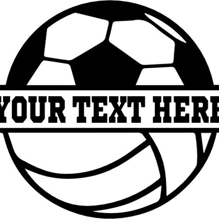 (s067-2-G) Soccer Ball Split Team Name or Custom Text