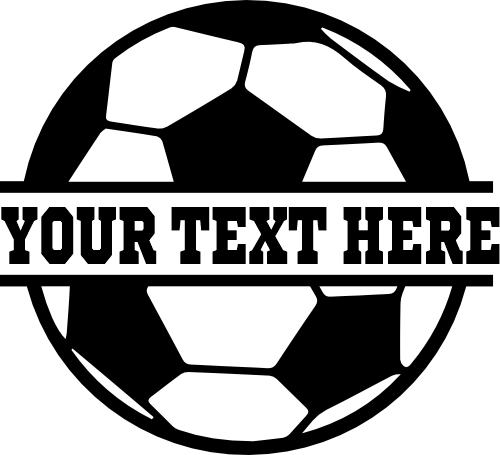 (s067-2-G) Soccer Ball Split Team Name or Custom Text
