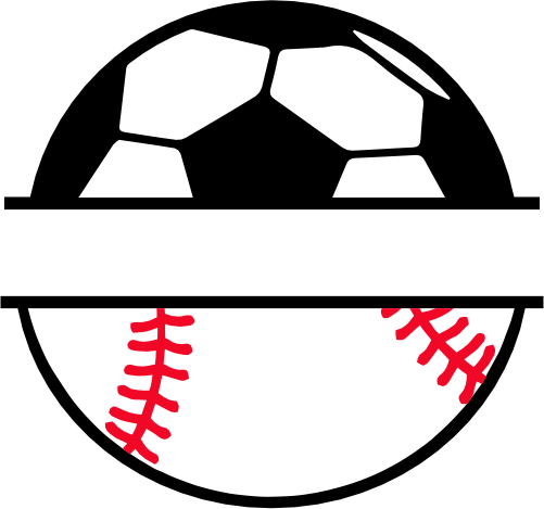 (s067-2-K) Soccer Ball Basketball Split Team Name or Custom Text