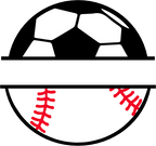 (s067-2-I) Soccer Ball Baseball Softball Split Team Name or Custom Text