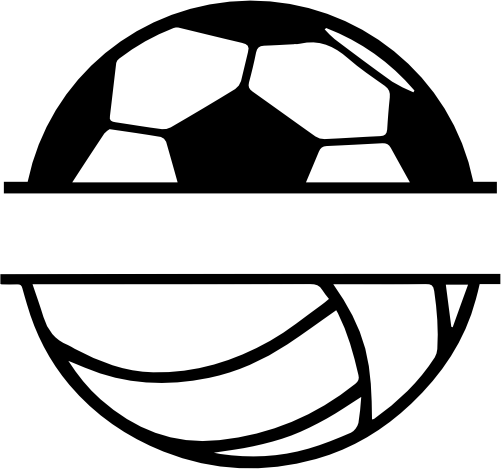 (s067-2-J) Soccer Ball Volleyball Split Team Name or Custom Text